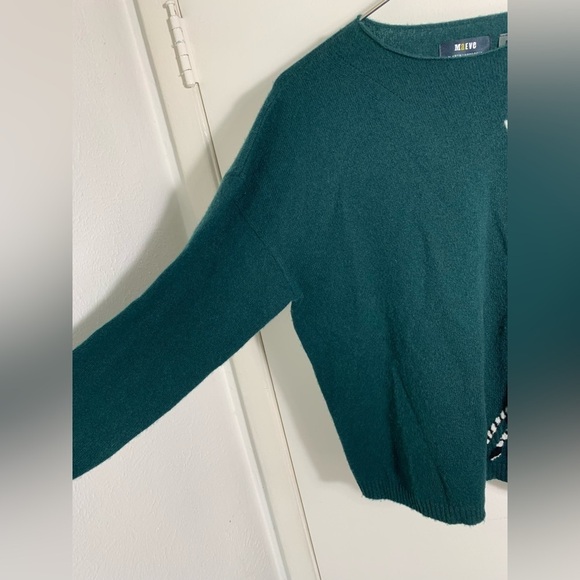 Maeve, by Anthropologie, cashmere, green, zebra sweater. S - Picture 2 of 8